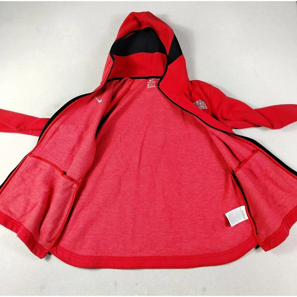 Monticello Basketball Jacket Womens XL Red Nike Dri Fit Full Zip Hoodie Warm Up